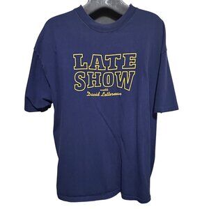 Vintage Late Show with David Letterman Men’s Hanes XL Navy Graphic T-Shirt